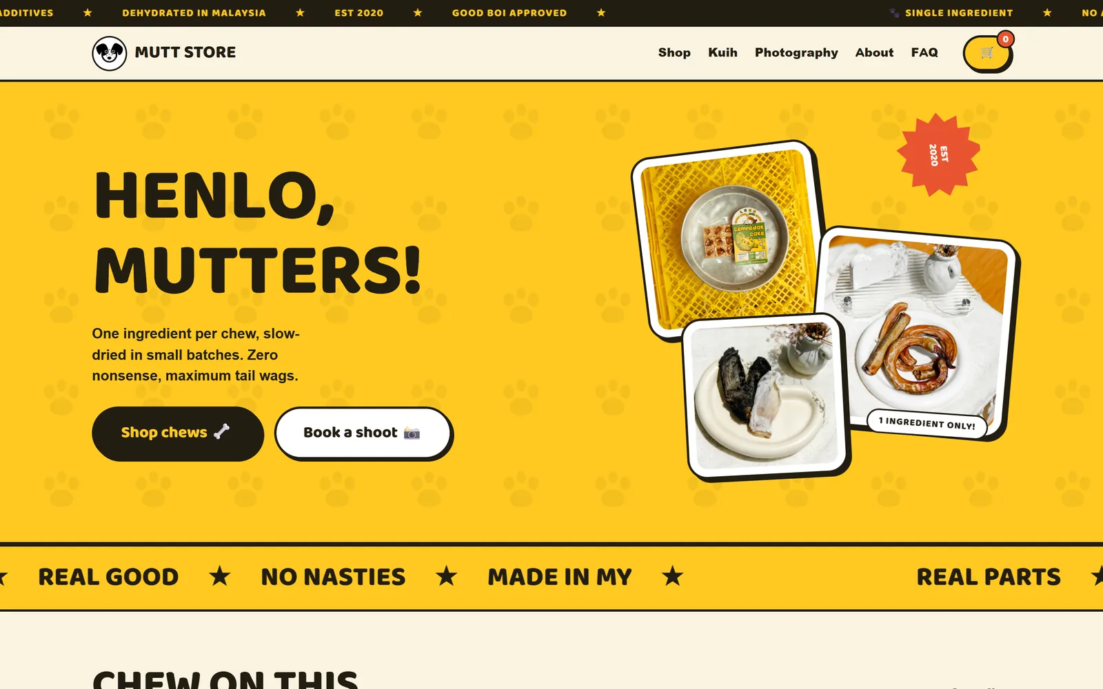 Mutt Store website